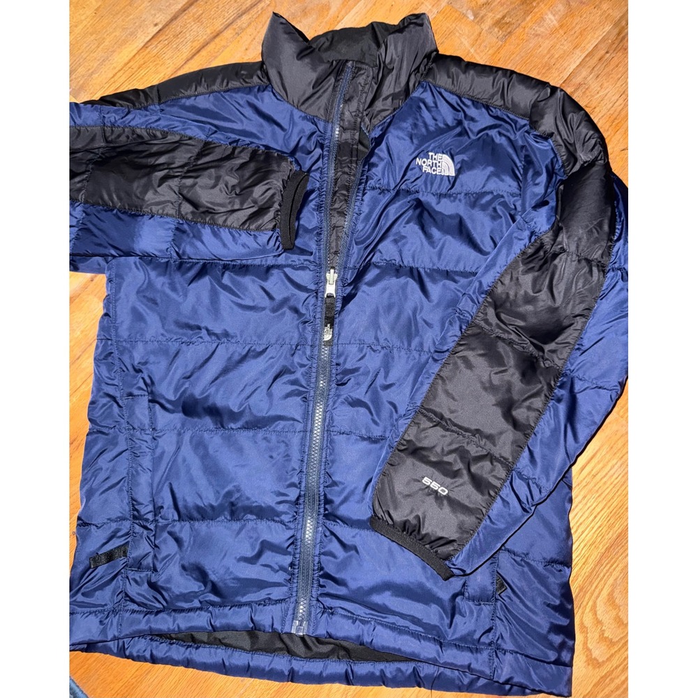 The North Face‎ Boys 550 Down Puffer Jacket Navy Blue Black Size L 14/16 Coat